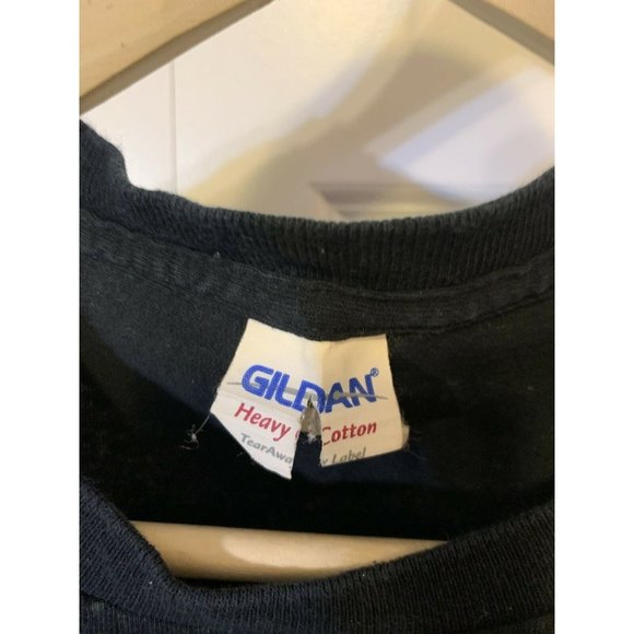 Vtg Bald Eagle Lightning Storm T Shirt Distressed Gildan Tag Men’s Sz S Black - Picture 5 of 8